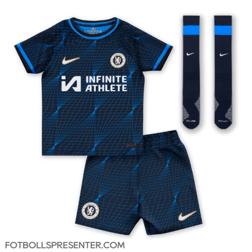 Chelsea Raheem Sterling #7 Bortatröja Barn 2023-24 Kortärmad (+ korta byxor)